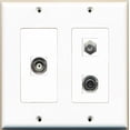 thumbnail image 1 of RiteAV - 1 Port Coax Cable TV- F-Type 1 Port 3.5mm 1 Port BNC - 2 Gang Wall Plate, 1 of 1