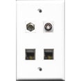 thumbnail image 1 of RiteAV 1 Port Coax Cable TV- F-Type 2 Port Shielded Cat6 Ethernet and 1 Port BNC Wall Plate, 1 of 1
