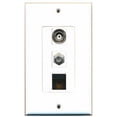 thumbnail image 1 of RiteAV - 1 Port Coax Cable TV- F-Type and 1 Port BNC and 1 Port Cat6 Ethernet Black Decorative Wall Plate Decorative, 1 of 1