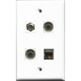 thumbnail image 1 of RiteAV 1 Port Coax Cable TV- F-Type and 1 Port Shielded Cat6 Ethernet 2 Port 3.5mm Wall Plate, 1 of 1