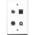 thumbnail image 1 of RiteAV 1 Port Coax Cable TV- F-Type and 1 Port Shielded Cat6 Ethernet and 1 Port 3.5mm and 1 Port BNC Wall Plate, 1 of 1