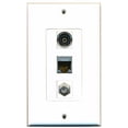 thumbnail image 1 of RiteAV - 1 Port Coax Cable TV- F-Type and 1 Port Shielded Cat6 Ethernet and 1 Port Toslink Decorative Wall Plate Decorative, 1 of 1