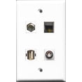 thumbnail image 1 of RiteAV 1 Port Coax Cable TV- F-Type and 1 Port USB A-A and 1 Port Shielded Cat6 Ethernet and 1 Port BNC Wall Plate, 1 of 1