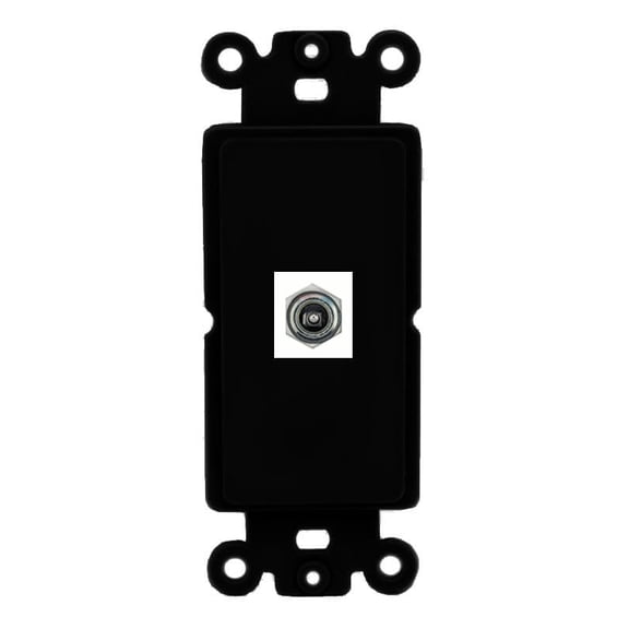 RiteAV 1 Port DC-Power Rocker Insert Module Wall Plate [Black]
