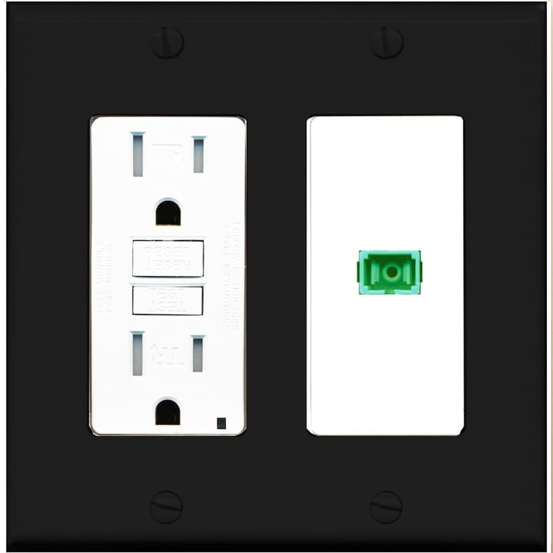 RiteAV 1 Port Fiber Optic Coupler Jack SC Simplex Singlemode APC Wall ...