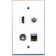 thumbnail image 1 of RiteAV - 1 Port HDMI 1 Port Coax Cable TV- F-Type 1 Port Shielded Cat6 Ethernet 1 Port BNC Wall Plate, 1 of 1