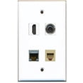 thumbnail image 1 of RiteAV - 1 Port HDMI 1 Port Phone RJ11 RJ12 Beige 1 Port Shielded Cat6 Ethernet 1 Port 3.5mm Wall Plate, 1 of 1