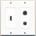 thumbnail image 1 of RiteAV - 1 Port HDMI 1 Port RCA Blue 1 Port 3.5mm - 2 Gang Wall Plate, 1 of 1