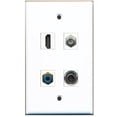 thumbnail image 1 of RiteAV - 1 Port HDMI 1 Port RCA Blue 1 Port Coax Cable TV- F-Type 1 Port 3.5mm Wall Plate, 1 of 1