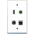 thumbnail image 1 of RiteAV - 1 Port HDMI 1 Port RCA Green 1 Port Shielded Cat6 Ethernet 1 Port 3.5mm Wall Plate, 1 of 1