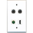 thumbnail image 1 of RiteAV - 1 Port HDMI 1 Port RCA Green 2 Port 3.5mm Wall Plate, 1 of 1