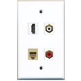 thumbnail image 1 of RiteAV - 1 Port HDMI 1 Port RCA Red 1 Port RCA White 1 Port Phone RJ11 RJ12 Beige Wall Plate, 1 of 1