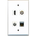 thumbnail image 1 of RiteAV - 1 Port HDMI 1 Port RCA White 1 Port Coax Cable TV- F-Type 1 Port Shielded Cat6 Ethernet Wall Plate, 1 of 1