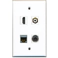thumbnail image 1 of RiteAV - 1 Port HDMI 1 Port RCA White 1 Port Shielded Cat6 Ethernet 1 Port 3.5mm Wall Plate, 1 of 1