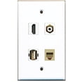 thumbnail image 1 of RiteAV - 1 Port HDMI 1 Port RCA White 1 Port USB A-A 1 Port Phone RJ11 RJ12 Beige Wall Plate, 1 of 1