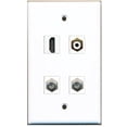 thumbnail image 1 of RiteAV - 1 Port HDMI 1 Port RCA White 2 Port Coax Cable TV- F-Type Wall Plate, 1 of 1