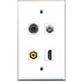 thumbnail image 1 of RiteAV - 1 Port HDMI 1 Port RCA Yellow 1 Port Coax Cable TV- F-Type 1 Port 3.5mm Wall Plate, 1 of 1