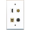 thumbnail image 1 of RiteAV - 1 Port HDMI 1 Port RCA Yellow 1 Port Phone RJ11 RJ12 Beige 1 Port 3.5mm Wall Plate, 1 of 1