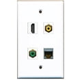 thumbnail image 1 of RiteAV - 1 Port HDMI 1 Port RCA Yellow 1 Port RCA Green 1 Port Shielded Cat6 Ethernet Wall Plate, 1 of 1