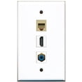 thumbnail image 1 of RiteAV - 1 Port HDMI 1 RCA Blue 1 Phone RJ11 RJ12 Beige Wall Plate, 1 of 1