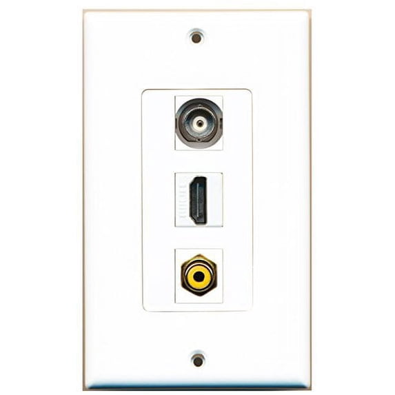 RiteAV - 1 Port HDMI 1 RCA Yellow 1 BNC Wall Plate Decorative