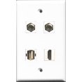 thumbnail image 1 of RiteAV 1 Port HDMI 2 Port Coax Cable TV- F-Type and 1 Port USB A-A Wall Plate, 1 of 1