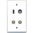 thumbnail image 1 of RiteAV - 1 Port HDMI 2 Port RCA White 1 Port BNC Wall Plate, 1 of 1