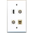 thumbnail image 1 of RiteAV - 1 Port HDMI 2 Port RCA White 1 Port Phone RJ11 RJ12 Beige Wall Plate, 1 of 1