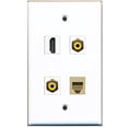 thumbnail image 1 of RiteAV - 1 Port HDMI 2 Port RCA Yellow 1 Port Phone RJ11 RJ12 Beige Wall Plate, 1 of 1