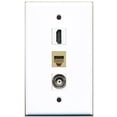 thumbnail image 1 of RiteAV - 1 Port HDMI and 1 Port Phone RJ11 RJ12 Beige and 1 Port BNC Wall Plate, 1 of 1
