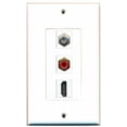 thumbnail image 1 of RiteAV - 1 Port HDMI and 1 Port RCA Red and 1 Port Coax Cable TV- F-Type Decorative Wall Plate Decorative, 1 of 1