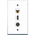 thumbnail image 1 of RiteAV - 1 Port HDMI and 1 Port S-Video and 1 Port Cat6 Ethernet White Wall Plate, 1 of 1