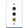 thumbnail image 1 of RiteAV - 1 Port Phone RJ11 RJ12 Beige 2 Port Toslink Wall Plate, 1 of 1