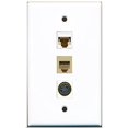 thumbnail image 1 of RiteAV - 1 Port Phone RJ11 RJ12 Beige and 1 Port S-Video and 1 Port Cat6 Ethernet White Wall Plate, 1 of 1
