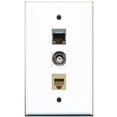 thumbnail image 1 of RiteAV - 1 Port Phone RJ11 RJ12 Beige and 1 Port Shielded Cat6 Ethernet and 1 Port BNC Wall Plate, 1 of 1