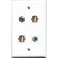 thumbnail image 1 of RiteAV 1 Port RCA Blue and 1 Port Coax Cable TV- F-Type 2 Port USB A-A Wall Plate, 1 of 1