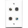 thumbnail image 1 of RiteAV 1 Port RCA Blue and 1 Port Coax Cable TV- F-Type and 1 Port Toslink and 1 Port 3.5mm Wall Plate, 1 of 1