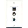 thumbnail image 1 of RiteAV - 1 Port RCA Blue and 1 Port Shielded Cat6 Ethernet and 1 Port BNC Decorative Wall Plate Decorative, 1 of 1