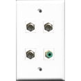 thumbnail image 1 of RiteAV 1 Port RCA Green 3 Port Coax Cable TV- F-Type Wall Plate, 1 of 1