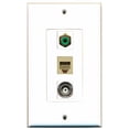 thumbnail image 1 of RiteAV - 1 Port RCA Green and 1 Port Phone RJ11 RJ12 Beige and 1 Port BNC Decorative Wall Plate Decorative, 1 of 1