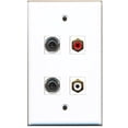 thumbnail image 1 of RiteAV - 1 Port RCA Red 1 Port RCA White 2 Port 3.5mm Wall Plate, 1 of 1