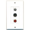 thumbnail image 1 of RiteAV - 1 Port RCA Red and 1 Port Coax Cable TV- F-Type and 1 Port Toslink Decorative Wall Plate Decorative, 1 of 1