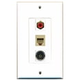 thumbnail image 1 of RiteAV - 1 Port RCA Red and 1 Port Phone RJ11 RJ12 Beige and 1 Port Toslink Decorative Wall Plate Decorative, 1 of 1