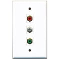 thumbnail image 1 of RiteAV - 1 Port RCA Red and 1 Port RCA Green and 1 Port Coax Cable TV- F-Type Wall Plate, 1 of 1