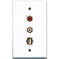 thumbnail image 1 of RiteAV - 1 Port RCA Red and 1 Port RCA White and 1 Port USB A-A Wall Plate, 1 of 1
