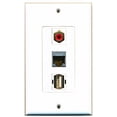 thumbnail image 1 of RiteAV - 1 Port RCA Red and 1 Port USB A-A and 1 Port Shielded Cat6 Ethernet Decorative Wall Plate Decorative, 1 of 1