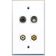 thumbnail image 1 of RiteAV - 1 Port RCA White 1 Port RCA Yellow 1 Port 3.5mm 1 Port BNC Wall Plate, 1 of 1