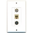 thumbnail image 1 of RiteAV - 1 Port RCA White and 1 Port Phone RJ11 RJ12 Beige and 1 Port S-Video Decorative Wall Plate Decorative, 1 of 1