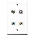 thumbnail image 1 of RiteAV 1 Port RCA White and 1 Port RCA Blue and 1 Port Coax Cable TV- F-Type and 1 Port BNC Wall Plate, 1 of 1