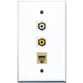 thumbnail image 1 of RiteAV - 1 Port RCA White and 1 Port RCA Yellow and 1 Port Phone RJ11 RJ12 Beige Wall Plate, 1 of 1